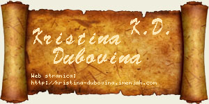 Kristina Dubovina vizit kartica
